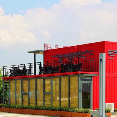 40ft Red Luxury Villa Modular Shipping Container House