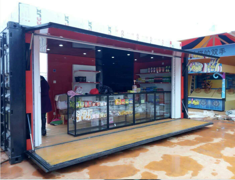 Coffee Shop Prefabricated Container House 20GP Luxury Modern Style