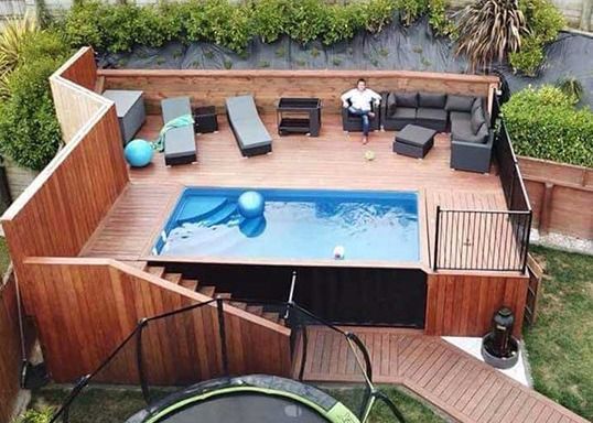 Outdoor Summer Prefabricated 20ft Swimming Pool Shipping Container