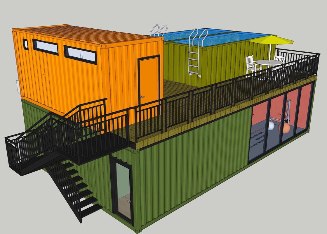 20GP Combined Modular Shipping Container House With PVC Floor